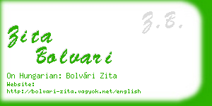 zita bolvari business card